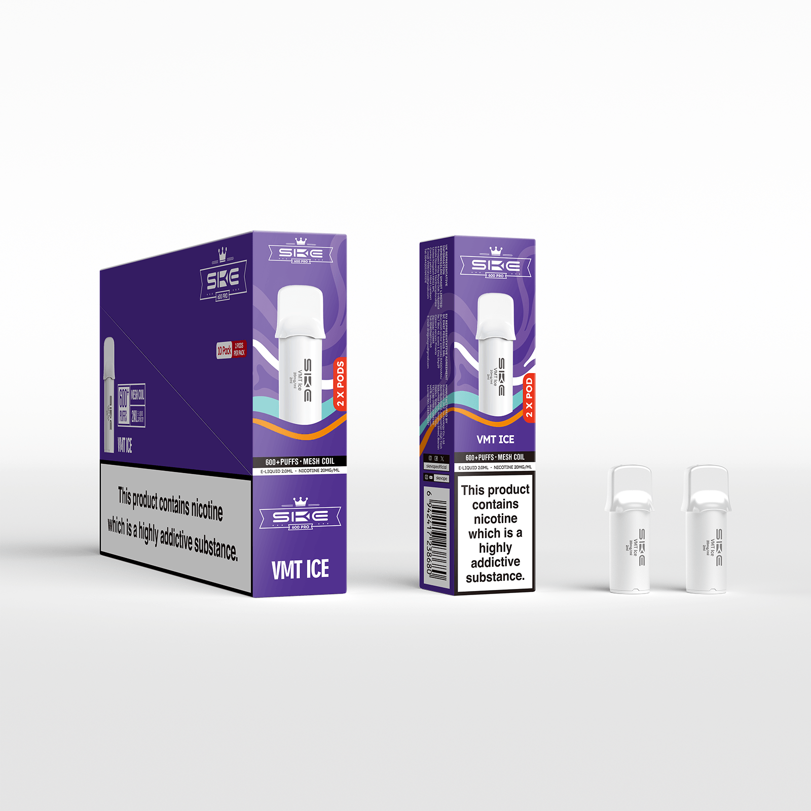 SKE 600 Refill Pod 2 Pack - Vmt - PJW Vapes | UK Leading Vape Wholesaler