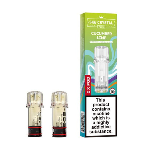 SKE Crystal Plus Prefilled Pods - Cucumber Lime - PJW Vapes | UK Leading Vape Wholesaler
