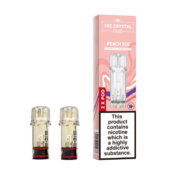 SKE Crystal Plus Prefilled Pods - Peach Ice - PJW Vapes | UK Leading Vape Wholesaler