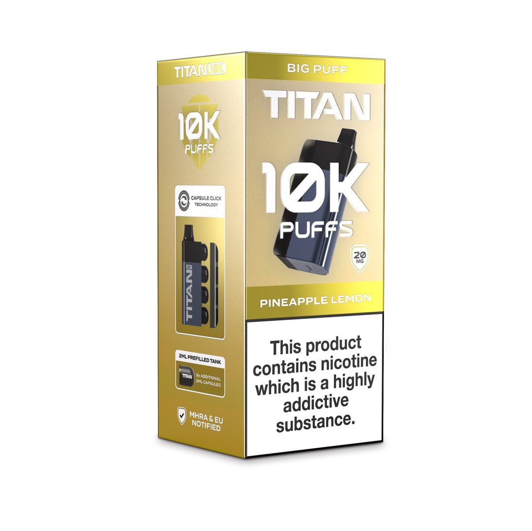 Titan 10K - Pineapple Lemon - PJW Vapes | UK Leading Vape Wholesaler