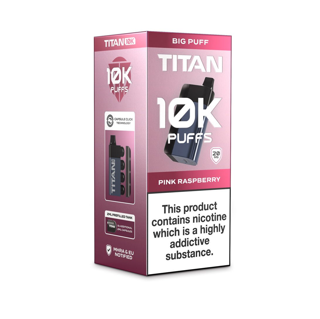 Titan 10K - Pink Raspberry - PJW Vapes | UK Leading Vape Wholesaler