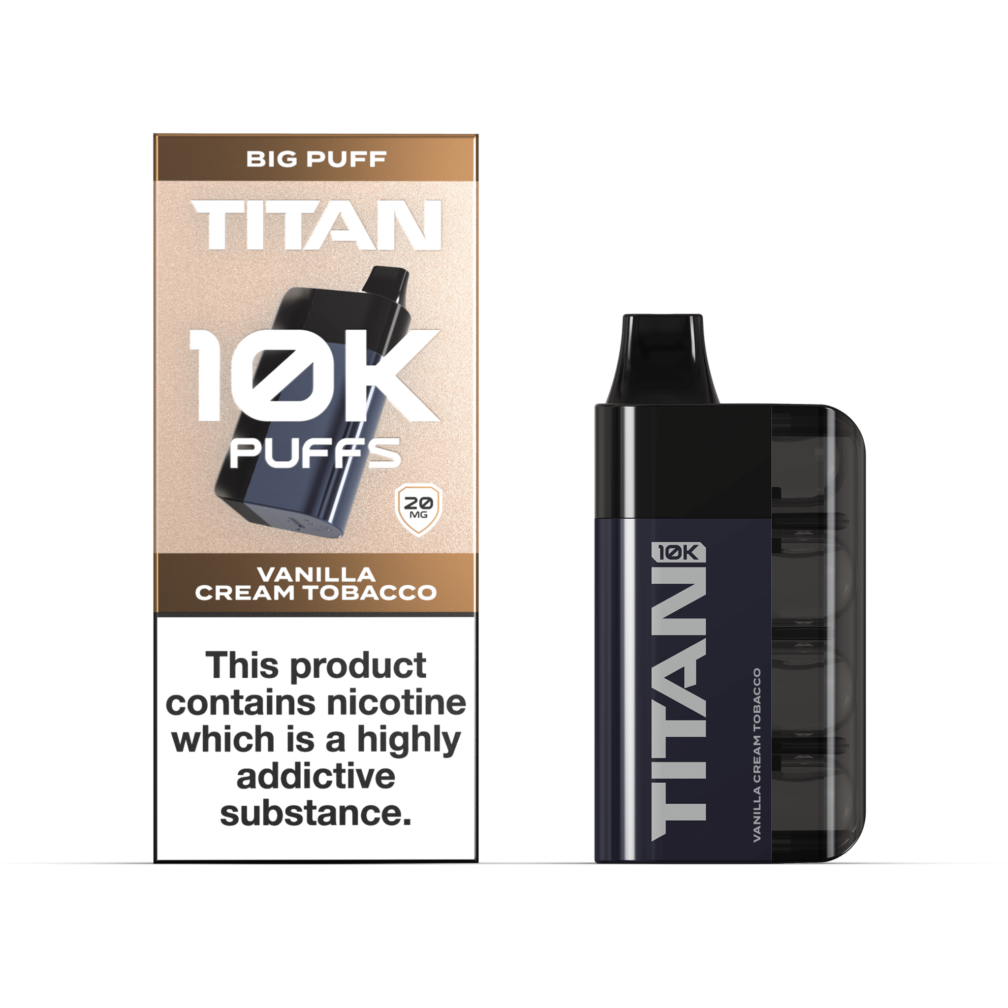 Titan 10K - Vanilla Cream Tobacco - PJW Vapes | UK Leading Vape Wholesaler