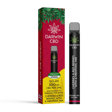 Darwin Isolate CBD 300MG Disposable - Cherries & Red Berries With A Menthol - PJW Vapes | Glasgow Vape Wholesaler