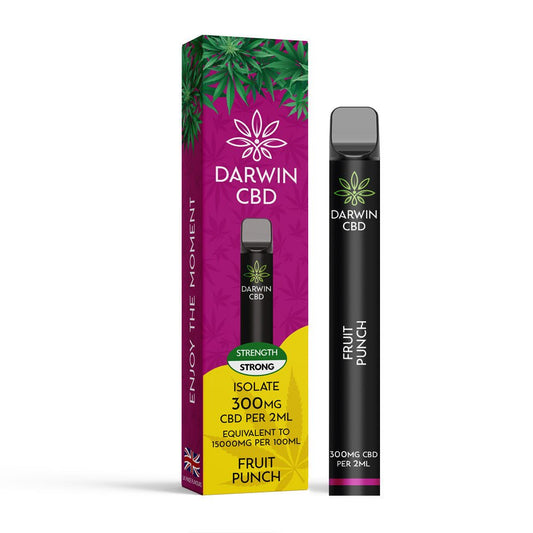 Darwin Isolate CBD 300MG Disposable - Fruit Punch - PJW Vapes | Glasgow Vape Wholesaler