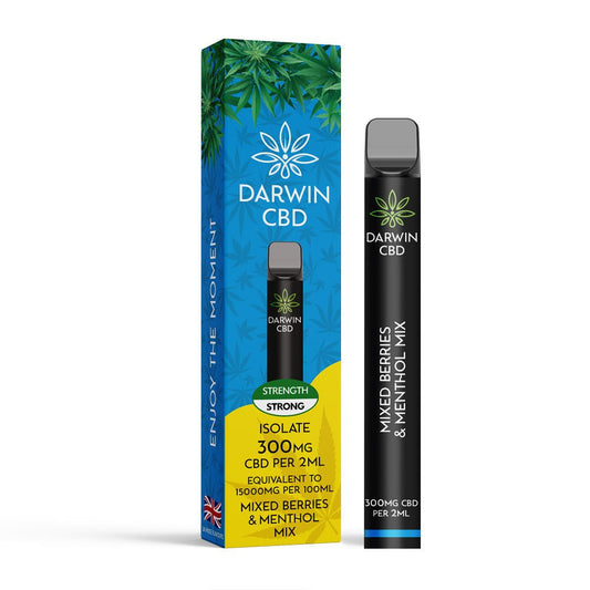 Darwin Isolate CBD 300MG Disposable - Mixed Berries & Menthol - PJW Vapes | Glasgow Vape Wholesaler