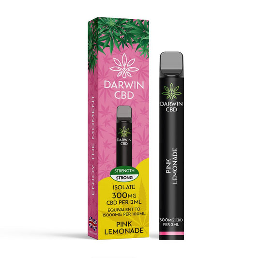 Darwin Isolate CBD 300MG Disposable - Pink Lemonade - PJW Vapes | Glasgow Vape Wholesaler