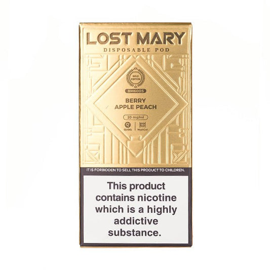 Lost Mary Gold Edition BM600 - Berry Apple Peach - PJW Vapes | Glasgow Vape Wholesaler
