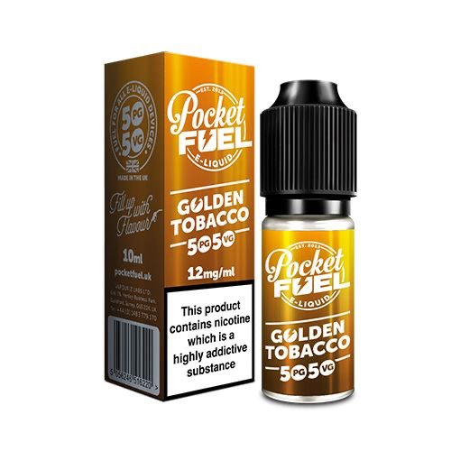 Pocket Fuel 50/50 - 10ml - Golden Tobacco - PJW Vapes | Glasgow Vape Wholesaler