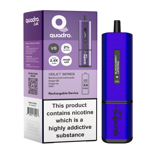 Quadro 2.4K 4in1 Kit - Violet Series - PJW Vapes | Glasgow Vape Wholesaler
