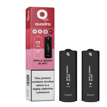 Quadro 2.4K 4in1 Pod - Apple Berry Blast - PJW Vapes | Glasgow Vape Wholesaler