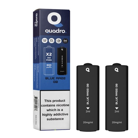 Quadro 2.4K 4in1 Pod - Blue Razz GB - PJW Vapes | Glasgow Vape Wholesaler