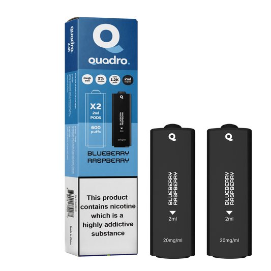 Quadro 2.4K 4in1 Pod - Blueberry Raspberry - PJW Vapes | Glasgow Vape Wholesaler