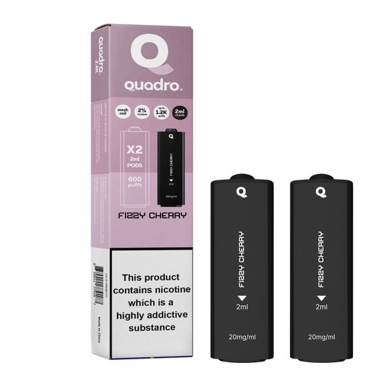 Quadro 2.4K 4in1 Pod - Fizzy Cherry - PJW Vapes | Glasgow Vape Wholesaler