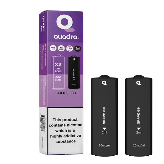 Quadro 2.4K 4in1 Pod - Grape GB - PJW Vapes | Glasgow Vape Wholesaler