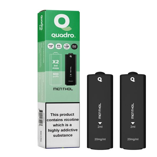 Quadro 2.4K 4in1 Pod - Menthol - PJW Vapes | Glasgow Vape Wholesaler
