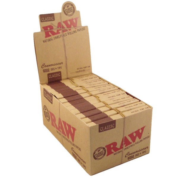 Raw - Classic Connoisseur Single Wide + Tips - PJW Vapes | Glasgow Vape Wholesaler